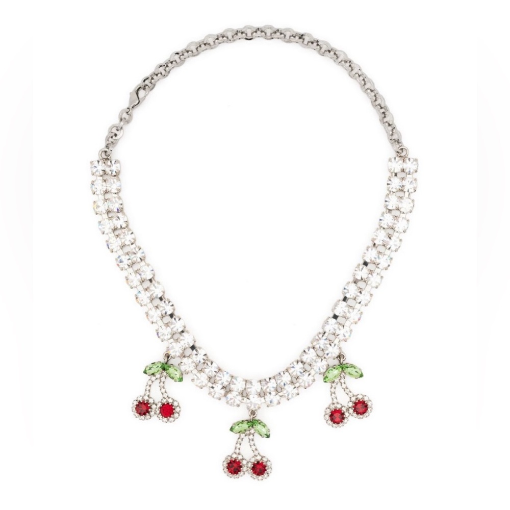 Alessandra Rich
cherry-pendant crystal-embellished necklace